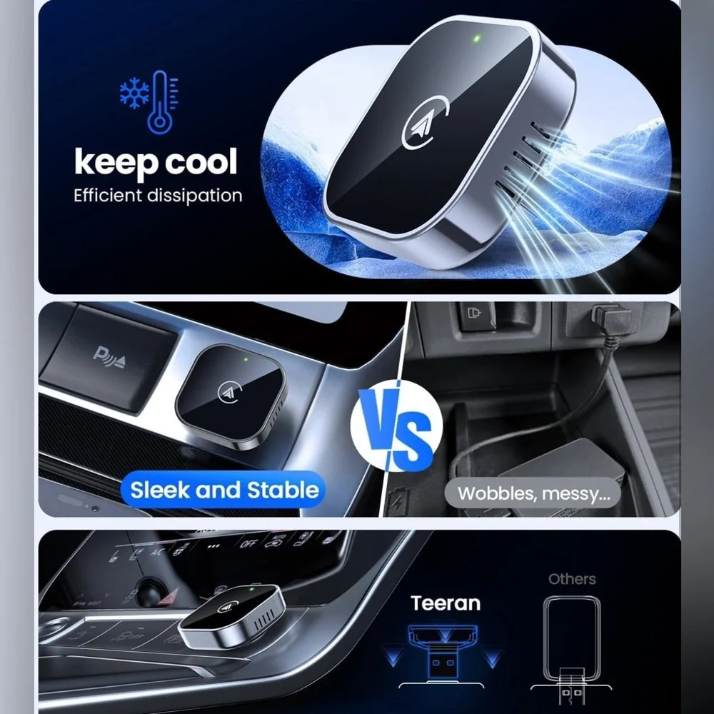 NWT Teeran 2 in 1 Wireless CarPlay and Android Auto Adapter